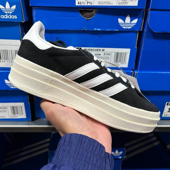 adidas Gazelle Bold Core Black White (Women's) - Picture 1 of 2